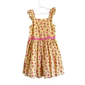 Zunie Girl Yellow Floral Ruffle Dress